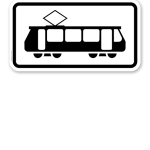 Zusatzschild Nur Straßenbahnen – Verkehrsschild VZ 1048-19