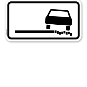 Zusatzschild Schlechter Fahrbahnrand – Verkehrsschild VZ 1052-38