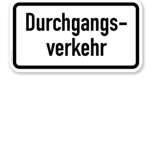 Zusatzschild Durchgangsverkehr – Verkehrsschild VZ 1053-36