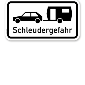 Zusatzschild Schleudergefahr für Wohnwagengespanne – Verkehrsschild VZ 1060-10