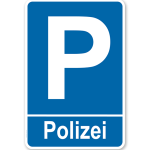 Parkplatzschild Polizei – P