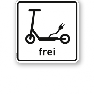 Zusatzschild Elektrokleinstfahrzeuge (Elektroroller / e Scooter) frei - Verkehrsschild