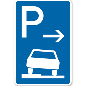 Parkplatzschild Parken halb auf Gehwegen - Ende - VZ 315-52