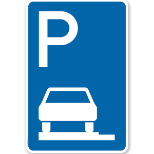 Parkplatzschild Parken ganz auf Gehwegen - VZ 315-60