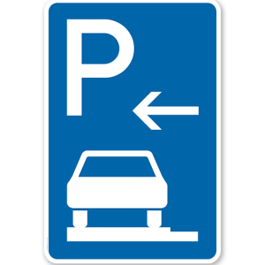 Parkplatzschild Parken ganz auf Gehwegen - Anfang - VZ 315-61
