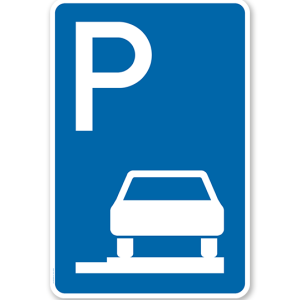 Parkplatzschild Parken ganz auf Gehwegen - VZ 315-65