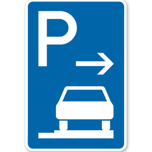 Parkplatzschild Parken ganz auf Gehwegen - Ende - VZ 315-67