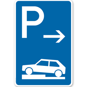 Parkplatzschild Parken halb auf Gehwegen - Ende - VZ 315-72