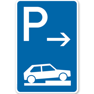Parkplatzschild Parken halb auf Gehwegen - Ende - VZ 315-77