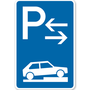 Parkplatzschild Parken halb auf Gehwegen - Mitte - VZ 315-78