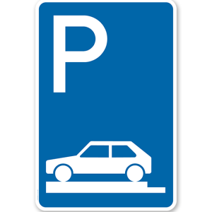 Parkplatzschild Parken ganz auf Gehwegen - VZ 315-80