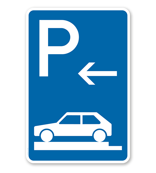 Parkplatzschild Parken ganz auf Gehwegen - Anfang - VZ 315-81