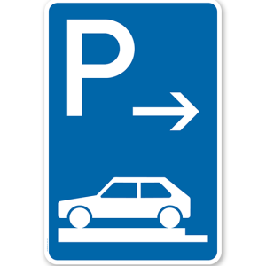 Parkplatzschild Parken ganz auf Gehwegen - Ende - VZ 315-82