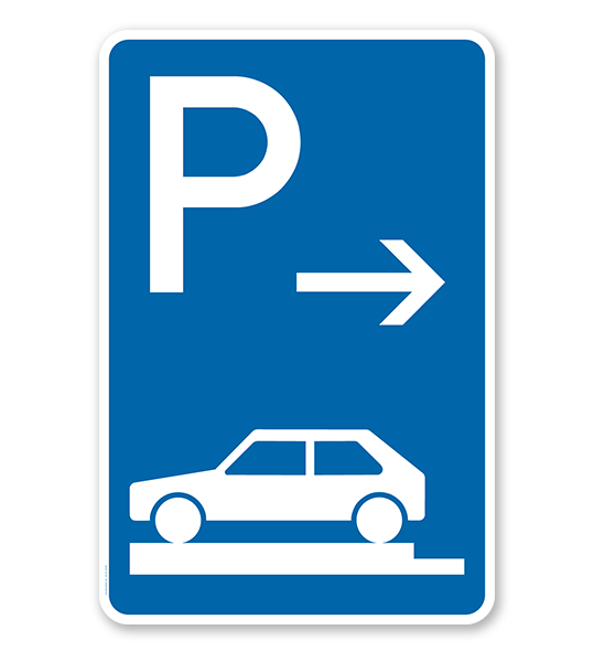 Parkplatzschild Parken ganz auf Gehwegen - Ende - VZ 315-82