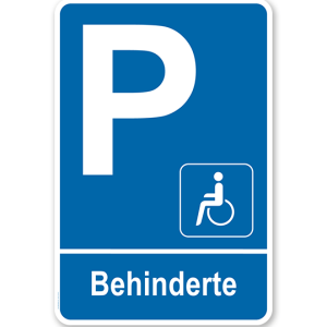 Parkplatzschild Behinderte – P