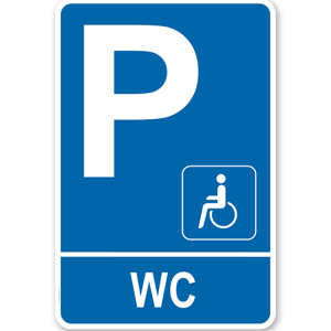 Parkplatzschild Behinderte - WC – P