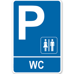 Parkplatzschild - WC - Toilette – P