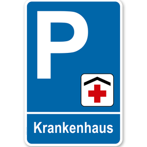 Parkplatzschild - Krankenhaus – P