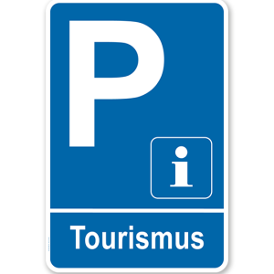 Parkplatzschild - Tourismus - Information – P