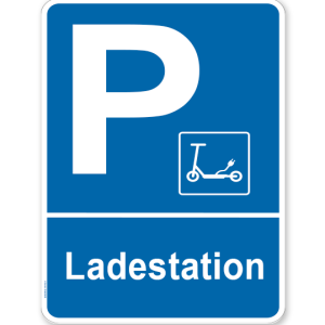Parkplatzschild Ladestation Elektrokleinstfahrzeuge – P