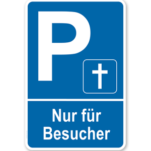 Parkplatzschild Friedhof - Nur für Besucher – P