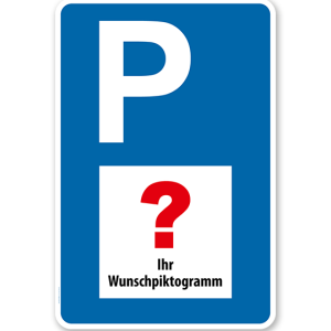 Individuelles Parkplatzschild mit großem Symbol – P