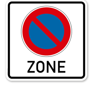 Halteverbotsschild Eingeschränktes Halteverbot - Zone - quadratisch