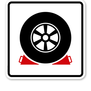 Parkplatzschild Keilsicherung - quadratisch - P
