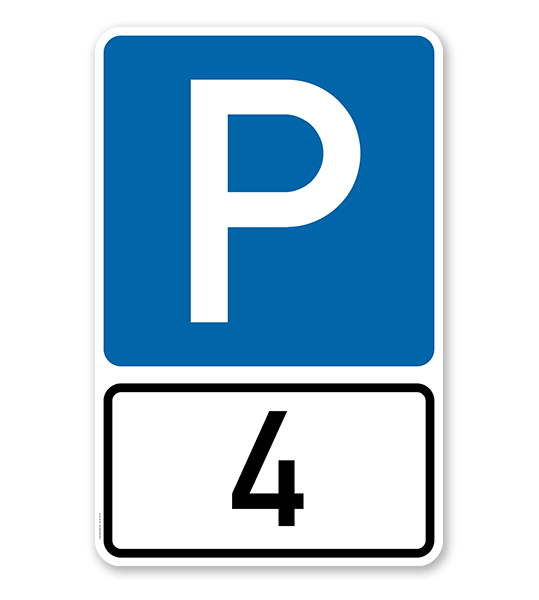 Parkplatzschild Parksymbol mit indiv. Nummerierung - Kombination - P