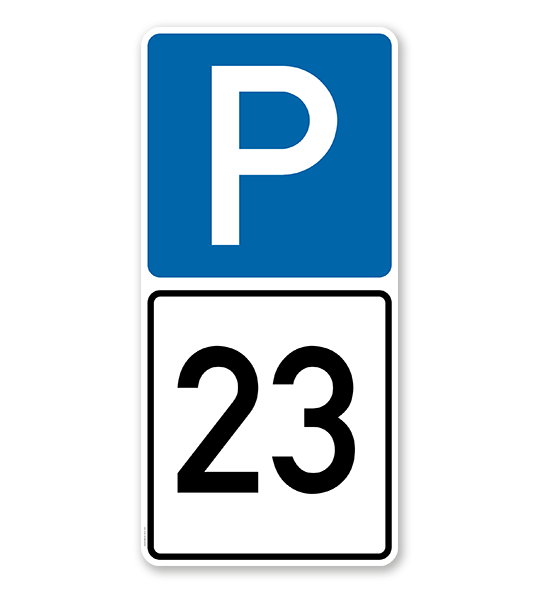 Parkplatzschild Parksymbol mit indiv. Nummerierung 2 - Kombination - P