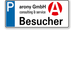 Parkplatzreservierer / Parkplatzschild Besucher - mit Firmenlogo – P
