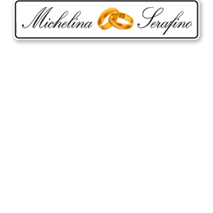 Parkplatzreservierer / Hochzeitsschild - Namen mit Ringen – P