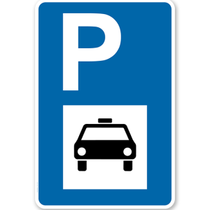 Parkplatzschild - Taxi - mit Taxisymbol – P