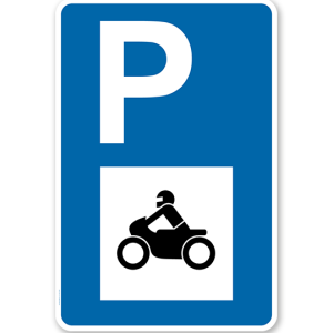 Parkplatzschild - Motorräder - mit Motorradsymbol – P