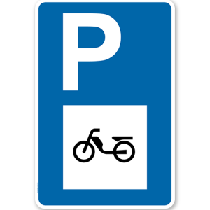 Parkplatzschild - Mofa - mit Mofasymbol – P