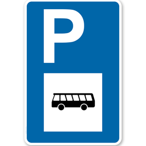 Parkplatzschild - Busse - mit Bussymbol – P
