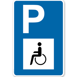 Parkplatzschild - Behinderte - mit Behindertensymbol – P