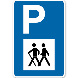 Parkplatzschild - Wandern - mit Wandersymbol VZ 317 – P