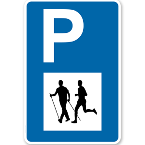 Parkplatzschild - Laufsport - mit Symbol – P