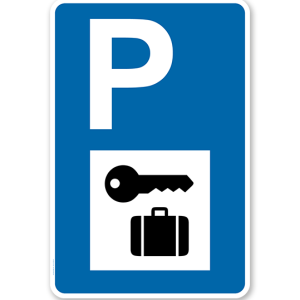 Parkplatzschild - Gepäckschließfach - mit Symbol – P