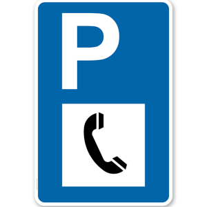 Parkplatzschild - Telefon / Fernsprecher - mit Zeichen VZ 360-50 – P