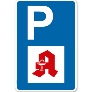 Parkplatzschild - Apotheke - mit Apothekensymbol – P