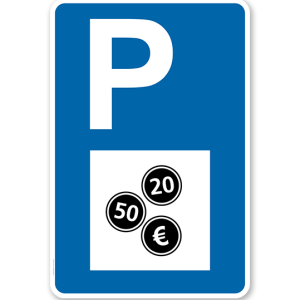 Parkplatzschild - Kostenpflichtiges Parken - mit Symbol – P