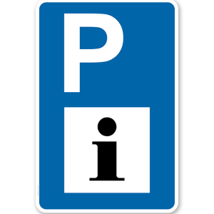 Parkplatzschild - Informationsstelle - mit Zeichen VZ 365-61 – P