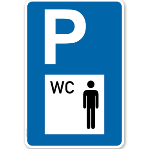 Parkplatzschild - Toilette, WC Herren - mit Symbol – P