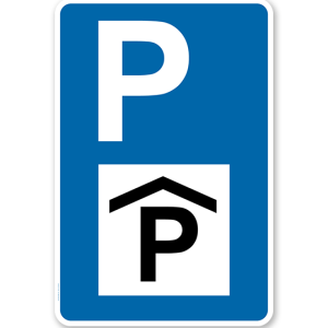 Parkplatzschild - Parkhaus 2 - mit Parkhaussymbol – P