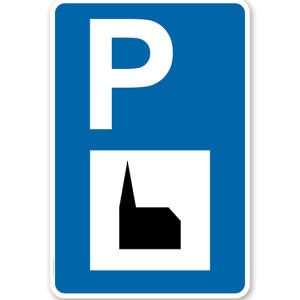 Parkplatzschild - Autobahnkapelle / Kirche - mit Zeichen VZ 365-59 – P