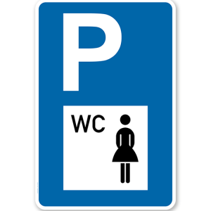 Parkplatzschild - Toilette, WC Damen - mit Symbol – P