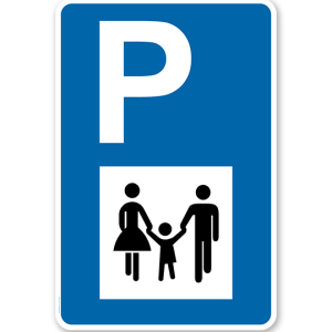 Parkplatzschild - Eltern mit Kind - mit Symbol – P