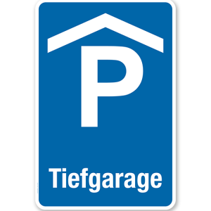 Parkplatzschild - Tiefgarage - mit Tiefgaragensymbol VZ 314-50 – P
